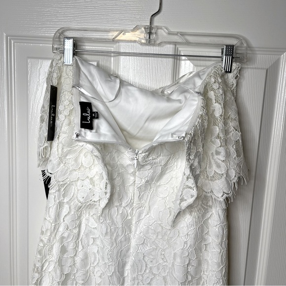 Lulu’s Delia White Lace Strapless Midi Dress size Medium - Picture 10 of 16